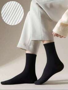 6/10/12/20 pares de calcetines gruesos de invierno para hombre en blanco y negro, calcetines altos hasta la rodilla ajustados de moda casual para deportes al aire libre, negocios casuales y vacaciones - Multicolor - Ver 4