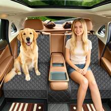 1pc Premium Dog & Cat Car Seat Cover, 100% Waterproof Bench Seat Protector, Scratch-Resistant, Non-Slip, Durable, Soft Pet Back Seat Cover For Cars, Trucks And SUVs, Back Seat Waterproof Dog Seat Cover, Protects Pet Fur And Mud, Washable, Compatible With Car Armrests - Black - View 3