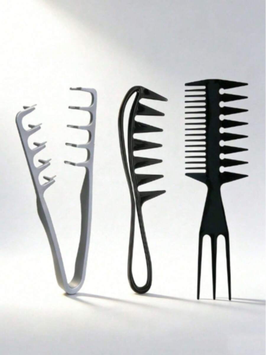 1/2/3pcs Men's Salon Hair Comb Set, Root Volumizing Hair Clip Combination, Suitable For Travel Styling, Personal Care Products, Hairdressing Tools - Multicolor - View 1