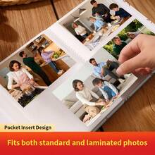1pc 6-Inch 200-Sheet Photo Album, Insertable Family Photo Collection, Large Capacity Photo Storage Book, Family And Student Photos, Winter Christmas Valentine's Day New Year Gift - 1PC - View 5