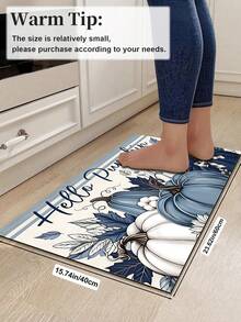 1/2 piezas Alfombra de tierra de diatomeas con patrón de calabaza y floral de Acción de Gracias, estilo vintage, súper absorbente, antideslizante, perfecta para baño, cocina y comedor, secado rápido, lavable a máquina, regalo perfecto para decoración del hogar y alfombra de baño - Multicolor - Ver 15