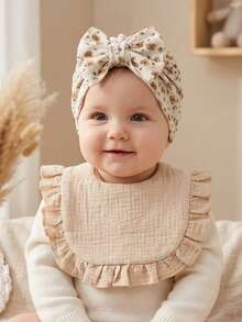 6pcs Summer Candy Color Bowknot Decorated Baby Headband Hat + Soft Skin-Friendly Baby Bib Drool Cloth Set, Suitable For Daily Use In All Seasons - Multicolor - View 3
