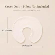 2 Packs Muslin Nursing Pillow Covers, Soft & Adorable Breastfeeding Pillows Slipcovers With Zipper Closur, Slipcovers For Newborn Baby Boys & Girls - Multicolor - View 2