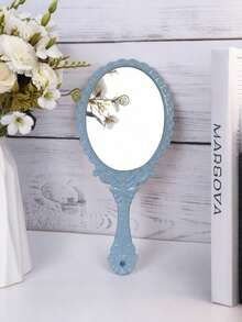 1pc Vintage Handheld Makeup Mirror, Floral Etched Electroplated Mirror Surface, European Retro Floral Pattern Handheld Travel Mirror, Suitable For Handbags And Vanity, INS Style Rose Gold Hand Mirror, Creative Gift For Brides, Teenagers And Vintage Lovers - Multicolor - View 18