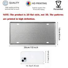 1pc 2D Flat Car P-Plate, For Decoration Only, 2D Flat License Plate Cover And Frame Designed For Men And Women, 1975 Vintage Old License Plate, Birthday Commemorative Gift, Yard Decor, Random Style - A - View 3
