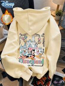 Start Autumn/Winter Women's "Disney Princess Castle" Pattern Printed Street Korean Version Retro Comfortable Y2k Clothing Apricot Sweatshirt Casual - Apricot - View 3