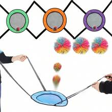 1pc/Set Red (Includes 1 Ball Net And 1 Ball), This Is A Catch And Throw Game Suitable For Two People To Play, Helps Promote Physical Health And Activity Ability, Can Be Used For Indoor/Outdoor Games And Party Entertainment Activities. (Random Color) - Multicolor - View 1