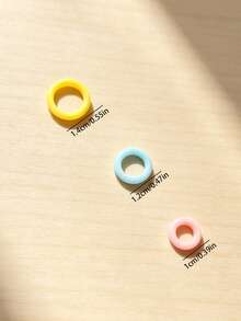Plastic Round Stitch Marker Rings, 3 Sizes, 60pcs Crochet Knitting Marker Clips, 3 Sizes Round Plastic Crochet Marker Rings, 20pcs Each Size Colorful Anti-Slip Yarn Loops, For Knitting, Crochet, Sewing DIY Crafts, Anti-Slip Anti-Drop Yarn Tool Accessories - Round Marker Clip - View 5