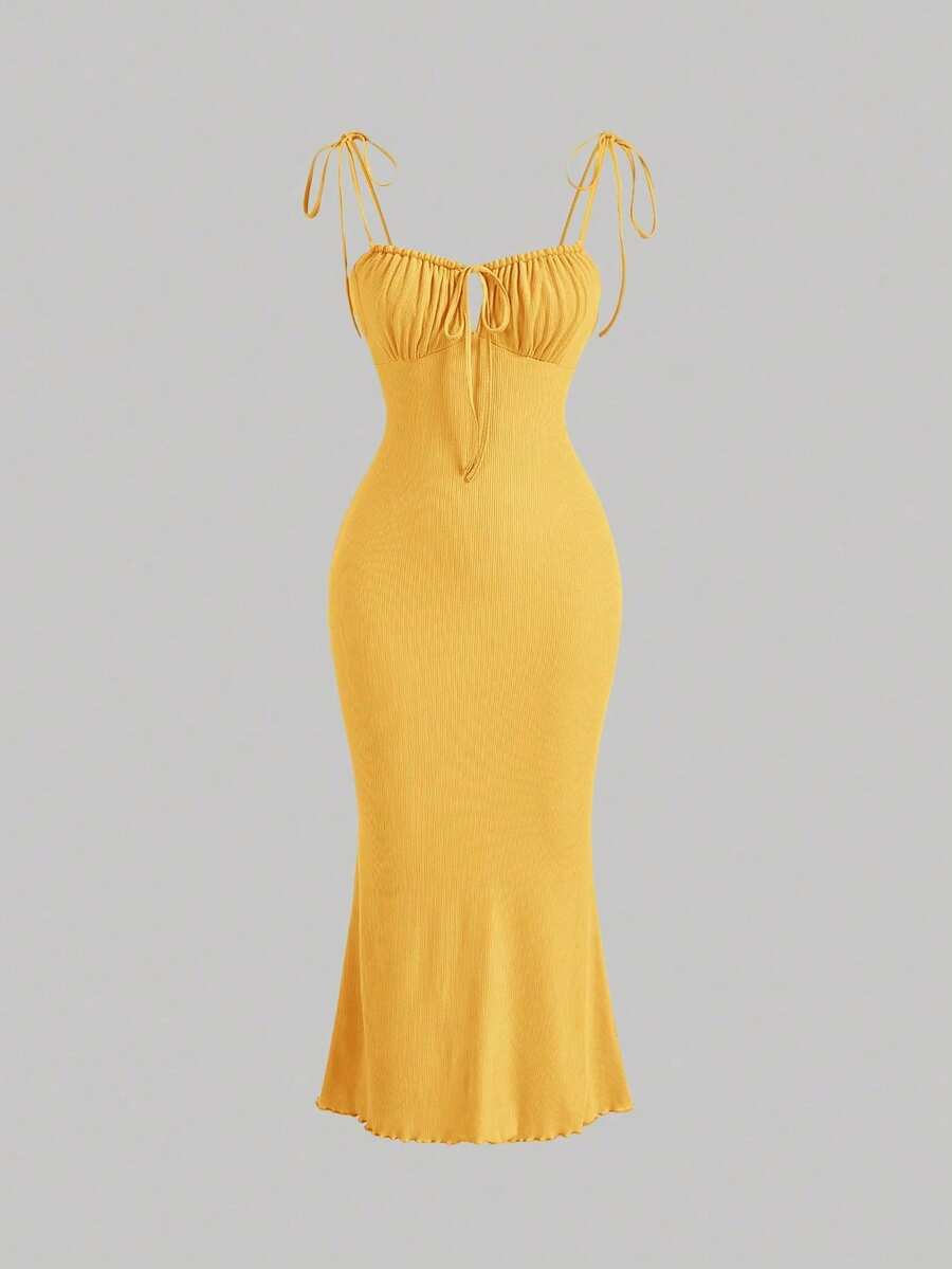 Women Midi Dresses - 黃色 - 查看 1