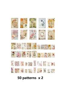 100 piezas/paquete Papel decorativo con fondo de periódico vintage y letras en inglés - BQ961-Mansión Rose - Ver 13