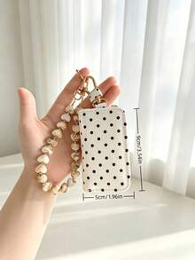 Heart Rope Keychain Set, Car Key Pouch Protective Cover, Universal Car Lock Key Pouch, Remote Control Key Protective Shell, Universal Car Key Pouch Style, Suitable For Nissan, Chevrolet, Fiat, Remote Control Key Protective Cover Key Shell, Coin Purse - Polka Dot - View 10