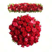 1pc Red Rose Bouquet Waterproof Toilet Sticker, Creative Bathroom Decor Sticker, Enhance Space Atmosphere - Multicolor - View 3
