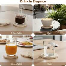 Natural Marble Coaster Set, Round Heat-Resistant Stone Pads, Non-Slip Base, Luxury Home Bar And Coffee Table Decor - Huangdong Stone - View 4