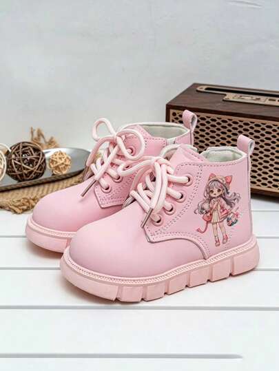 Bottes de dessin animé pour filles, bottes de cheville imperméables automne/hiver, semelle souple antidérapante, bottes de princesse pour bébé et tout-petits