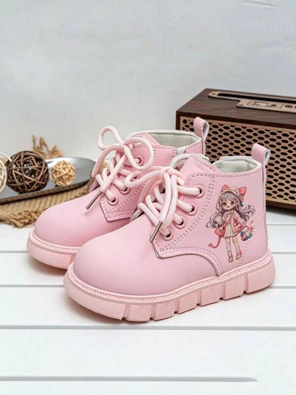 Girls Cartoon Boots, Autumn/Winter Waterproof Ankle Boots, Anti-Slip Soft Sole, Baby Toddler Princess Boots