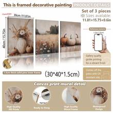 3pcs Canvas Wall Art, Framed Wall Decor, Neutral Vintage Autumn Pumpkin Wildflower Farm Canvas Wall Art, Popular Pastoral Style Autumn Watercolor Poster, Unframed Country Harvest Wall Art, Suitable For Modern Home Decor, Room Decor - Autumn Farmhouse - View 14