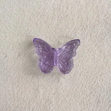16件透明壓花蝴蝶壓克力貼片，多色透明蝴蝶片，適用於復古髮夾、手鍊、耳環手工串珠配件 - 彩色 - 查看 9
