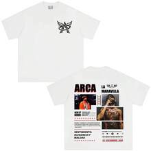 Maglietta con stampa dell'album 2026 del rapper Arcangel, abbigliamento di moda hip hop per uomo e donna, maglietta a maniche lunghe - Bianco - Visualizzare 1