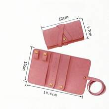 1pc Foldable Jewelry Storage Bag, Jewelry Roll Bag, Cosmetic Bag, Waterproof Travel Jewelry Organizer, Portable Jewelry Storage Bag, Essential Travel Accessory, Sunny Travel, Back To School Season - Multicolor - View 2