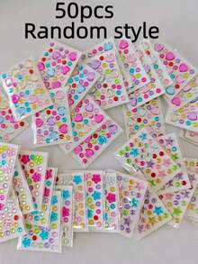 30pcs 3D Gem Stickers - Self-Adhesive Acrylic Gem Heart Stickers ...