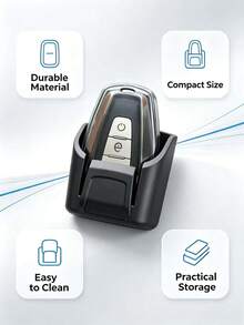 1pc/2pcs New Car Key Storage Box, Center Console Key Hook, Card Storage Box, Remote Control Box, Car Interior Key Holder Storage Box, Center Console Decoration, Car Interior Small Item Storage, Lighter, Lipstick Storage, Car Interior Organization, Christmas Halloween Small Gift - Black - View 9