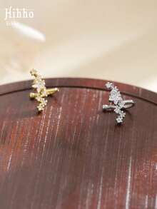 Hihho 1pc Luxury High-End Rhinestone Star Ear Clip, Fashionable Personalized Women's Star Ear Cuff, No Ear Piercing Required, Suitable For Daily, Holiday, Work, Commute Wear - Star Ear Cuffs - View 7