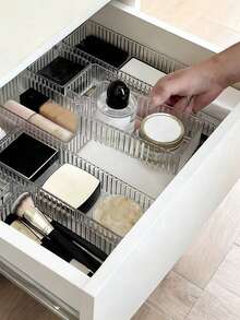1 Set (7 Pcs/5 Pcs/4 Pcs/1 Pc) PET Cosmetic Organizer Set, Multiple Sizes Available, Suitable For Dressing Tables, Perfect For Storing Cosmetics And Skincare Products, Jewelry And Cosmetics Storage Box,Back-To-School Gifts, Stationery Storage. - Vertical Storage Box - View 6