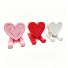 1pc Heart-Shaped Desktop Phone Stand, Durable Anti-Fragile ABS Plastic Material, Desktop Decor Ornament, Creative Small Gift, Suitable For Bedroom And Desk Phone Holder, Also Can Be Used As Decoration And Photography Prop - Multiple Styles - View 5