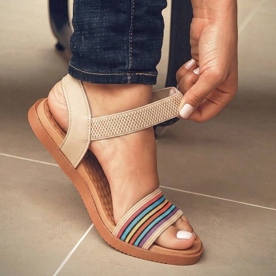Flat Sandal With Elastic Orthopedic Strap - COMIENZA LA COLMENA - Ver 1