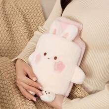 1000ml Warm Water Bottle With PVC Lining, Cute Plush Animal Design, Detachable Portable Menstrual Heating Pad, Suitable For Hands And Feet, Fast Heating And Long-Lasting Warmth - Multiple Styles - View 1