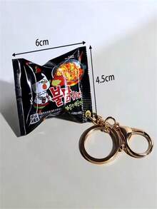 Mini Instant Noodle Bag Keychain Cute Realistic Ramen Turkey Noodle Food Key Ring Pendant Charm Bag Accessory Car Key Chain Backpack Ornament Women Gift Metal Plastic Material - Multicolor - View 4