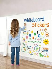 Removable Static Whiteboard Wall Sticker, No Glue Or Residue, Dry Erase Board, Reusable And Trimmable, Suitable For Home Office Memo And Creative Writing, Comes With 11 Accessories, Back To School - Static Whiteboard Wall Stickers - View 2