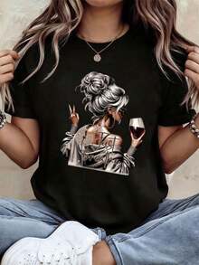 Women T-Shirts - 黑色 - 查看 1