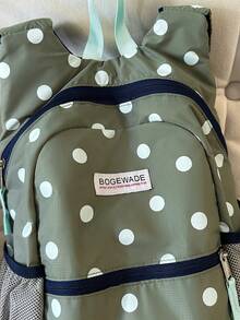 Dedoo Polka Dot Backpack, Contrast Color Zipper Mesh Side Pockets, Lightweight Large Capacity, Student School Bag, Suitable For University Campus, Korean Style Student Daily Use Backpack - Multicolor - View 7