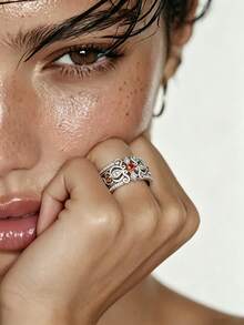 1pc S925 Sterling Silver Hollow Floral Pattern, Evening Luxury, Commute Versatile, Elegant & Exquisite, Niche Minimalist Design Women's Ring With Gift Box, Ideal Gift For Women And Girls On Any Occasion. Perfect Gift For Women, Perfect Christmas Gift, Gift For Mom, Gift For Wife, Gift For Daughter, Perfect Birthday Gift, Anniversary Gift, Graduation Gift, Mother's Day Gift, Valentine's Day Gift - Silver - View 3