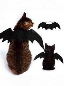 1pc/Set Halloween Hat Pet Bat Wings, Dog Cat Costume Outfit, Dress-Up Pet Bat Wings, No Candy Halloween Trick Or Treat Costume - Multicolor - View 5