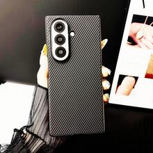 1件裝高級碳纖維紋路PU皮革折疊手機殼，適用於 Galaxy Z Fold 8、Fold 8 Ultra、Fold7、Fold6、Fold5、Fold4，商務全機身防震保護背蓋 - 灰色 - 查看 15