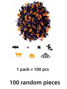 100/300/600片萬聖節紙花，蜘蛛南瓜幽靈女巫造型，萬聖節糖果派對桌面撒花，禮物裝飾 - 女巫星星紙屑 - 查看 8
