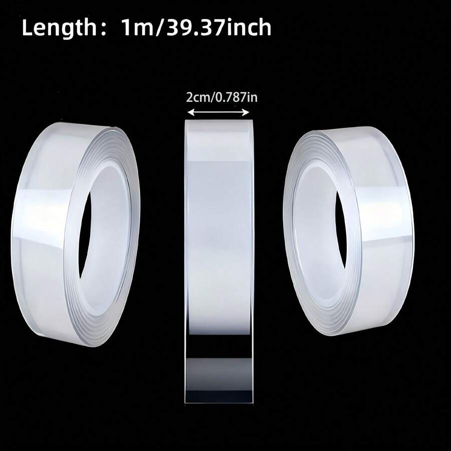 Nano Double-Sided Tape Transparent Strong Adhesive Strip Washable Reusable Removable Tape Suitable For Home, Office, Car Storage And DIY Decoration - One Size Fits All - View 1