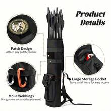 1pc Multifunctional Tactical Arrow Quiver, Portable Arrow Storage Bag, Lightweight Back Quiver For Men And Women, Dual-Purpose Waist Arrow Bag With Shoulder Strap And Waist Belt Clip, Suitable For Archery, Bow Hunting And Target Practice - Black - View 3
