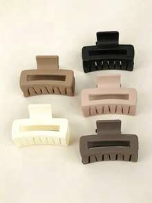 5Pcs Premium 4.3cm Small Hair Clips, Milk Coffee Color, Side Bangs Hair Accessory - Multicolor - View 2