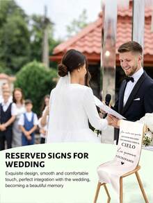Personalized Spanish Memorial Wedding Chair Back Banner, Memorial Chair Banner For Deceased Loved One, Customized Text Memorial Mourning Chair Flag, Wedding Aisle Decoration, Wedding Ceremony Banner For Reserved Seat Of Deceased Loved One - Multicolor - View 7
