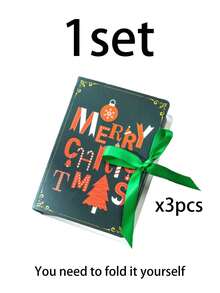 1 Set Christmas And Thanksgiving Book-Shaped Gift Box, Santa Claus Holiday Gift Box, Christmas Eve Gift, Party Gift Exchange, Jewelry Storage, Suitable For Gifting And Personal Use, Christmas Gift Packaging Box - Multicolor - View 12