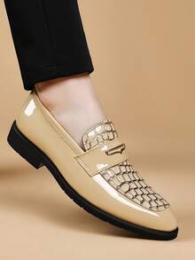 Men's Business Travel Dress Shoes, Slip-On Loafers, Casual Dress Shoes Suitable For Daily Commute, Office, Business Work, Wedding, Groomsman, Fashion Shoes, Dating, Dinner, Nightclub, Casual, Shopping, Light Formal, Banquet, Influencer Photo Shoot And Various Other Occasions - Yellow - View 6