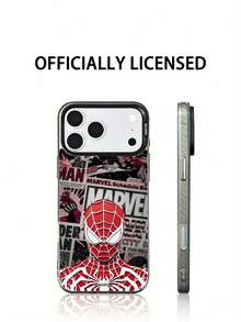 Miniso Marvel Spider-Man And Iron Man Cartoon Men's Phone Case, Compatible With IPhone 18 18pro 18promax 17 Pro Max/17 Pro/Air/16 Pro Max/15 Plus/14/13/IP 17/15Pro/12 Pro/11/16 Plus, XR, Apple And Android Models, Galaxy S22, S23plus, Galaxy S23ultra S24plus, Galaxy S25, Galaxy S25ultra, Galaxy S26, S26ultra, Shockproof And Scratch-Resistant Protective Case - Translucent Black - View 2
