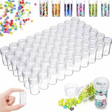 Transparent Plastic Storage Bottle, Diamond Painting Beads Organizer Box, Art Craft Accessories Beads Organizer, Rhinestone Beads Seed Box, DIY Art Craft Storage Supplies Jewelry Jar Jewelry Storage Box Travel College Dorm Essentials Travel Essentials - Sets - View 4