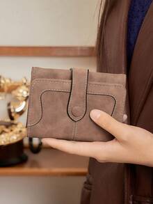 FOREVER MIYIN Dompet Kecil Lipat Tiga Wanita dengan Jahitan Vintage Matte, Pemblokir RFID, Banyak Slot Kartu, Jendela ID, Kantong Koin dengan Resleting, Tempat Kartu Harian - MultiWarna - View 5