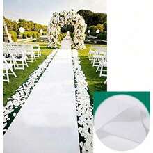 400/600/800cm Long Thickened Disposable White Wedding Carpet, Shiny Hallway Runner Carpet, Customizable, Suitable For Event Party Aisle, Wedding Ceremony Aisle, Stage Full Coverage Welcome Mat, Outdoor Commercial Carpet - White - View 4