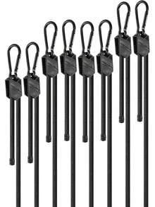 8 Pcs 48 Inch Adjustable Carabiner Bungee Cords With Hooks, Effortlessly Adjusts From 7" To 48", Heavy-Duty Black Bungee Straps With UV Protection & Superior Stretch For Cargo, Bikes, Luggage, Carts, Trucks & More - Black - View 5