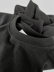 Herren T-Shirt aus Baumwolle mit Grafikdruck, Kurzarm, Rundhalsausschnitt, lässiger Sommerstil Lager vor Ort - Schwarz - Übersicht 4